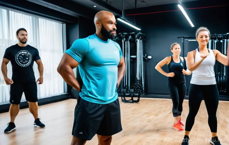 피트니스 경영사 강의 및 교육 자료 공유 - **Prompt: Futuristic Smart Gym Experience**
    Inside a sleek, technologically advanced gym featuri...