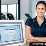 피트니스 경영사 자격증 시험 난이도 - **A confident fitness manager celebrating career advancement.**
    Prompt: A highly professional an...