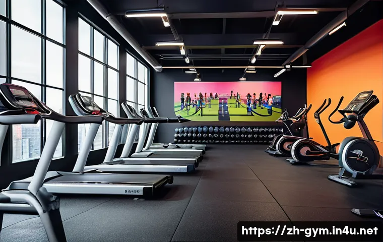 피트니스 경영사로서 성공적인 이벤트 기획 - A vibrant modern gym interior during a high-energy group fitness class, featuring diverse young adul...