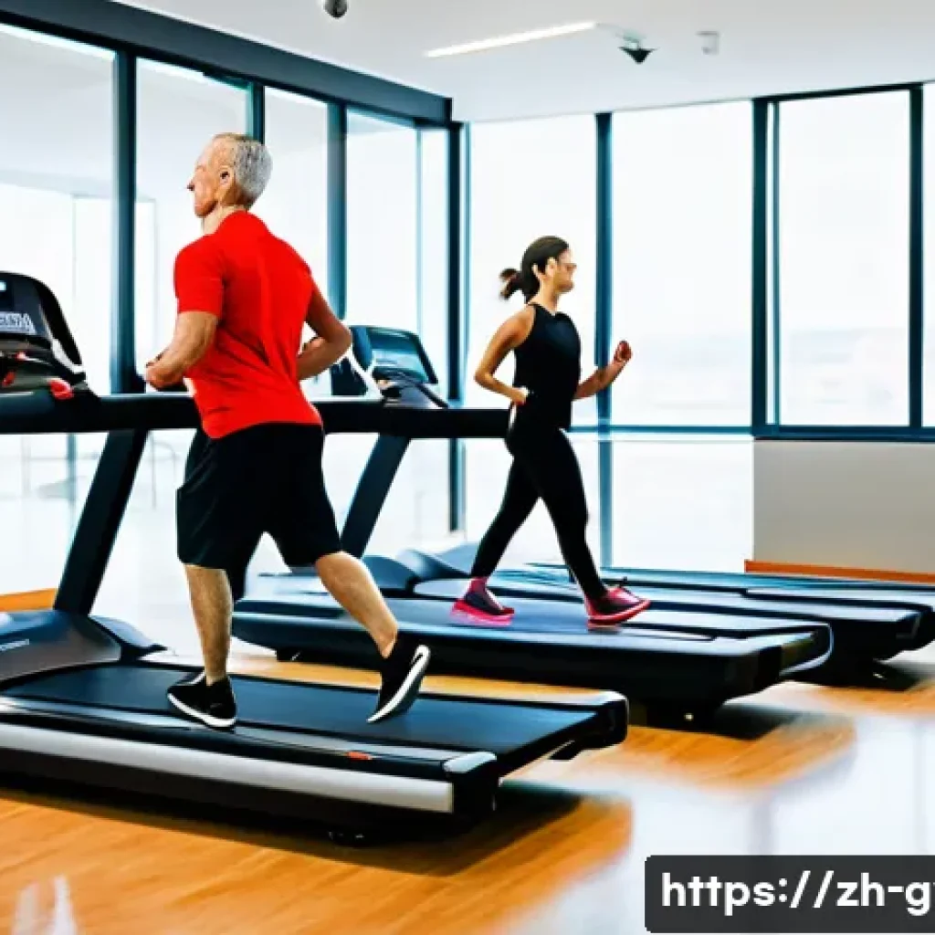 피트니스 경영사로서 타겟 고객 분석 방법 - A modern gym interior bustling with diverse clients engaged in different workout routines: young adu...