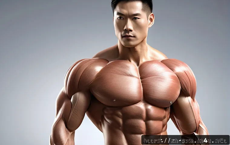 피트니스 경영사 중점 과목 정리 - A detailed anatomical illustration of the human muscular system focusing on the chest (pectoralis ma...