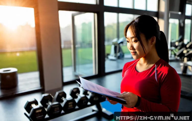피트니스 경영사 자격증 취득 후 경력 관리 - Photorealistic modern fitness business office, a confident East Asian fitness manager in smart casua...